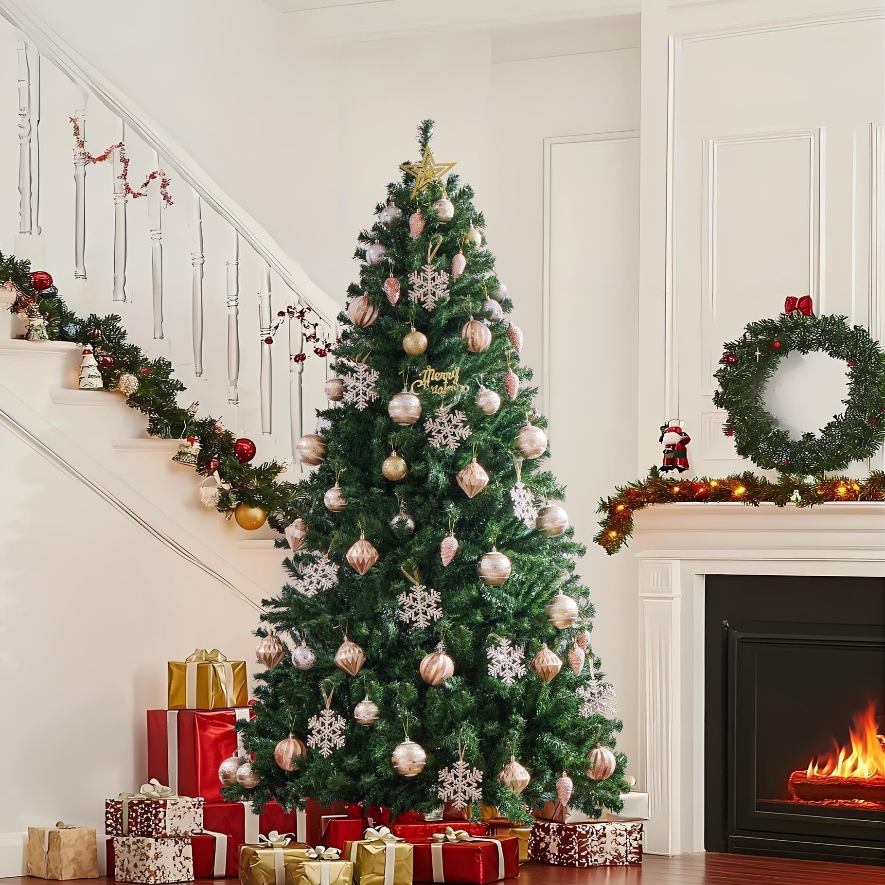 Yaheetech 6ft Artificial Christmas Tree, Realistic Premium Spruce Hinged Full Christmas Tree with 796 Branch Tips Holiday Xmas Tree with Metal Hinges and Foldable Base for Home Party Office Decoration