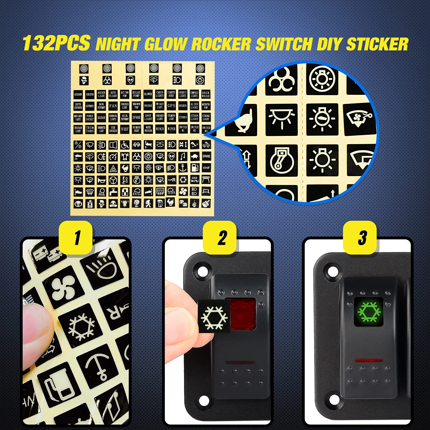 Nilight 2 Gang Rocker Switch Panel 12V 24V DC Red Switches Aluminum