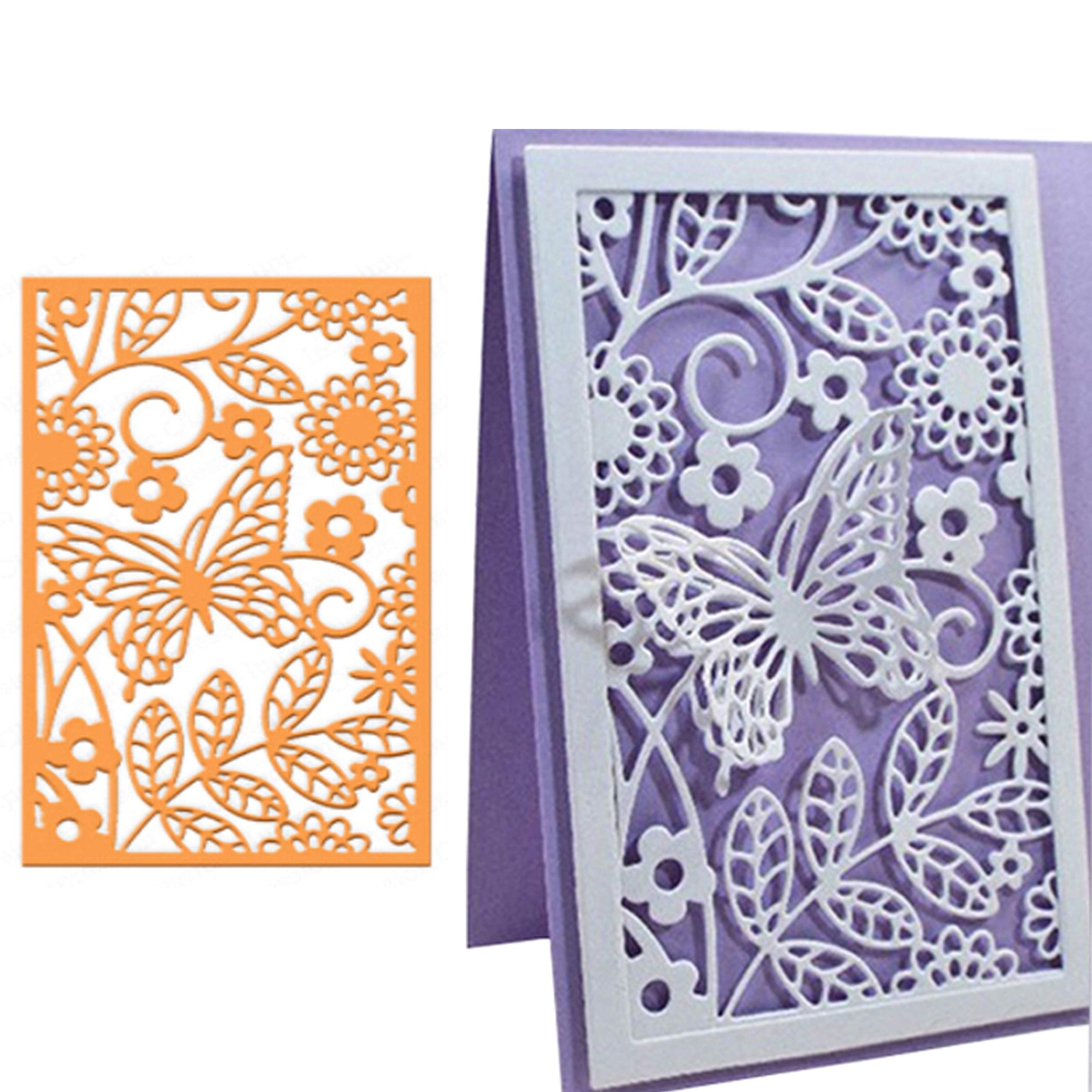 Butterfly Flower Die Cuts,Leaf Frame Flower Christmas Metal Cutting Dies Cut Stencils Template Mould DIY Invitation Card Scrapbook Embossing Craft Card Making