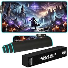 RGB Gaming Mouse Pad Large Extended Desk Mat 35.4x15.7in XXL L Mousepad LED Light Up Keyboard Mat PC Gamer Desk Pad Gaming Accessories Extra Big Mouse Mats for Desk - Sorcerers Fate