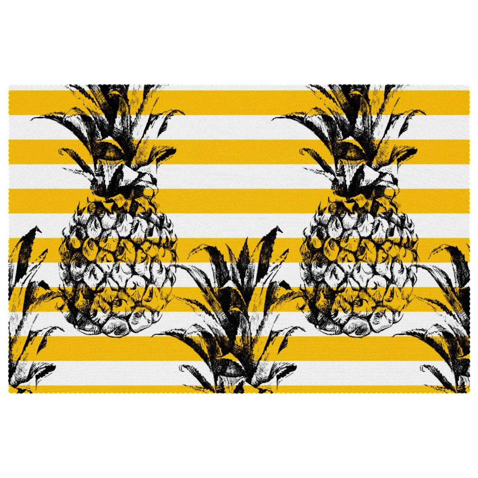 Set de table ananas chic antidérapant et thermorésistant pour dîner