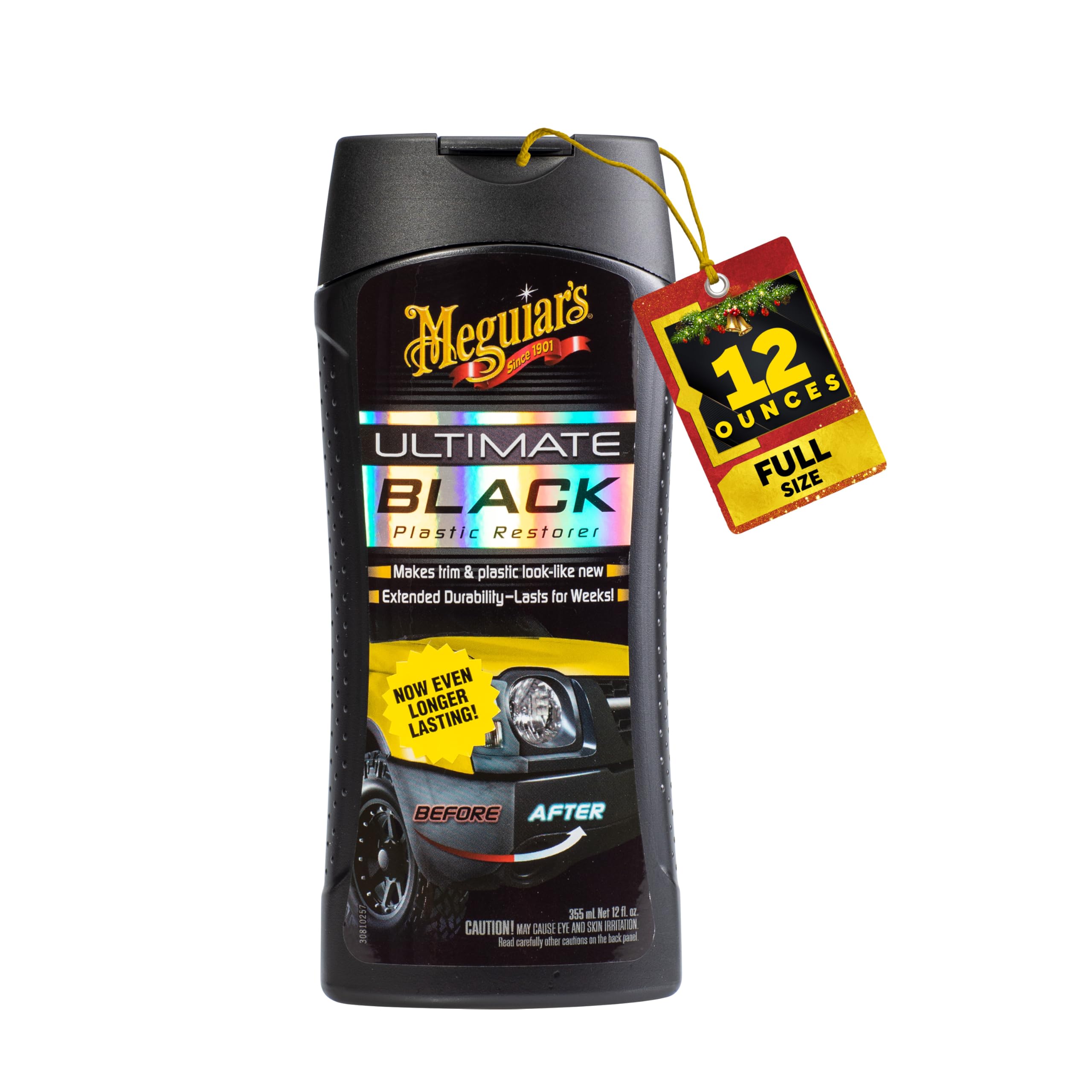 Meguiar's Ultimate Black Plastic Restorer, 12 oz, G15812, H7.29 X W3.034 X D1.889 inches