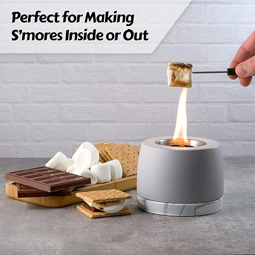 Miniatura 2 de Pozo de fuego de mesa de hormigón, pequeño hoguera portátil, hoguera de mesa, tazón pequeño para fogata, mesa para hoguera, mini chimenea,