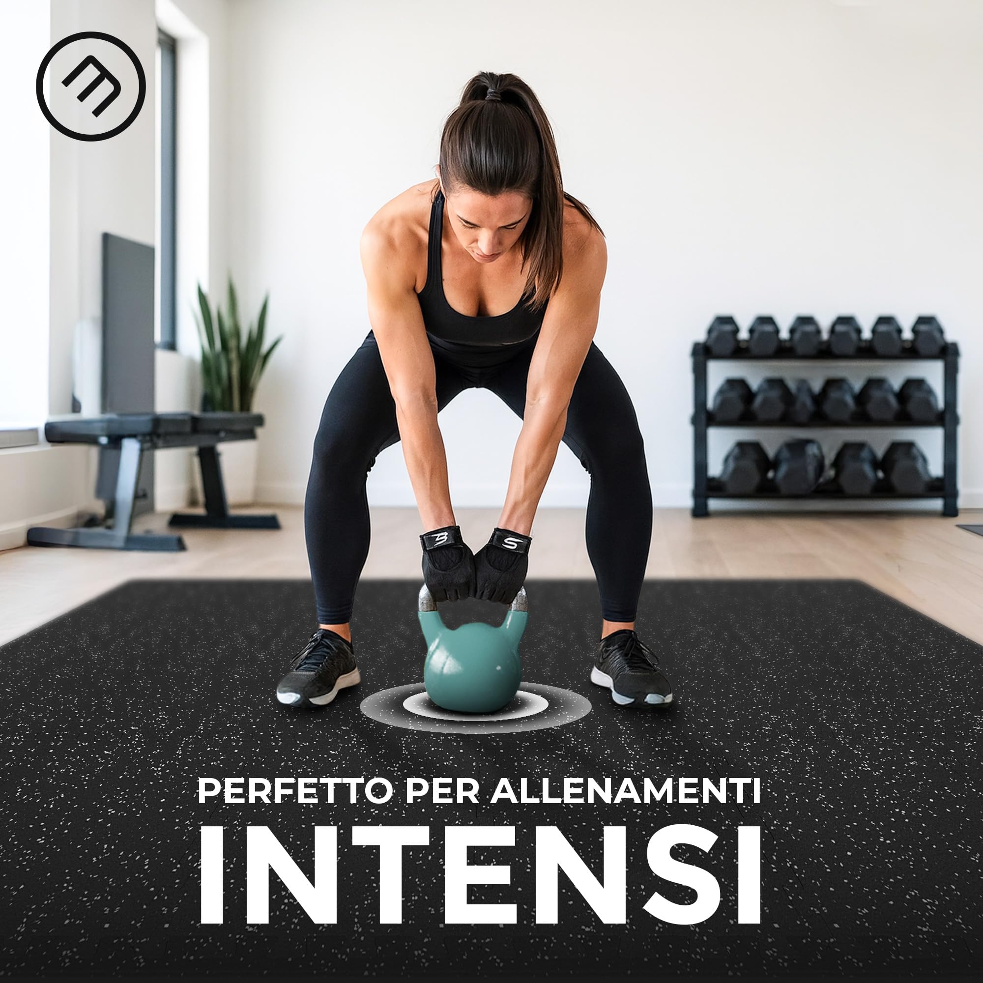 bemaxx Tappetino Palestra 18 Pezzi – Tappetino Fitness Puzzle in EVA e Gomma – Tatami Antiscivolo per Home Gym, Ginnastica, Piscina e Garage