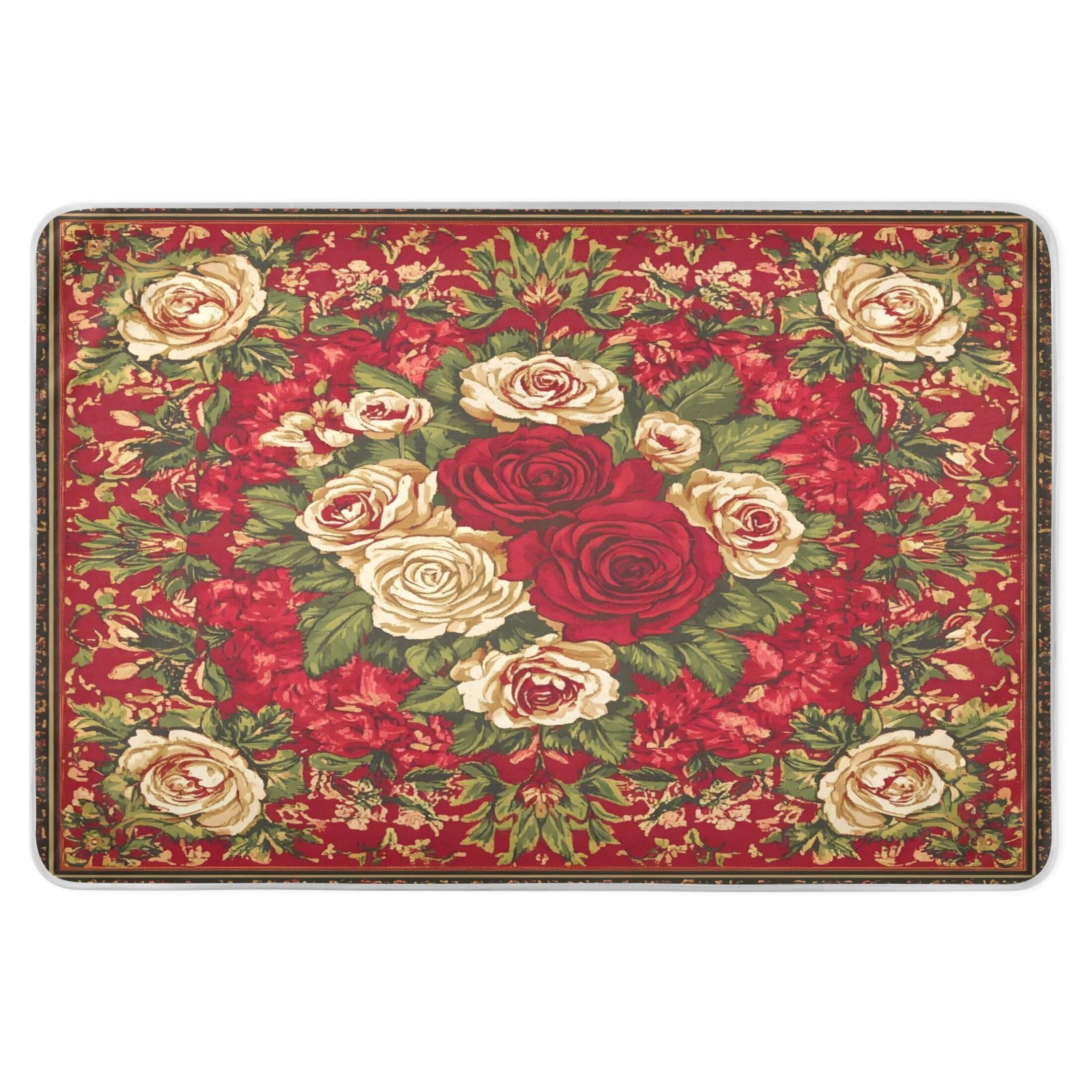 Takiito Roses Bed Pad Reusable Bed Underpad Washable Waterproof Leak-Proof Quick Dry Incontinence Pee Pad for Toddlers Kids Adults Pets 34x52 in