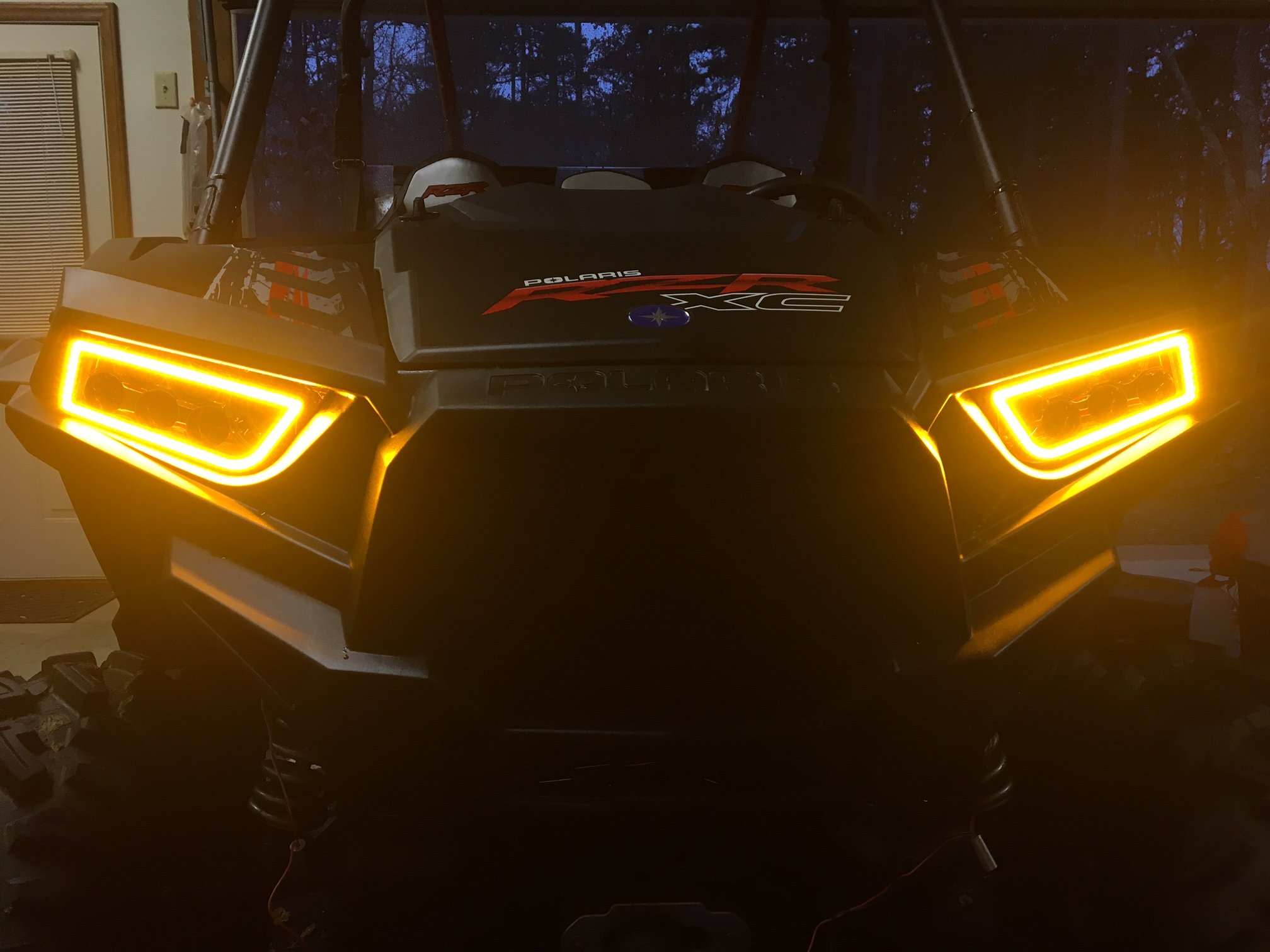 Diginex RZR 900S 900 Trail RZR 1000 xp Halo Rings Set Headlights Angel Eye Led Polaris - Orange
