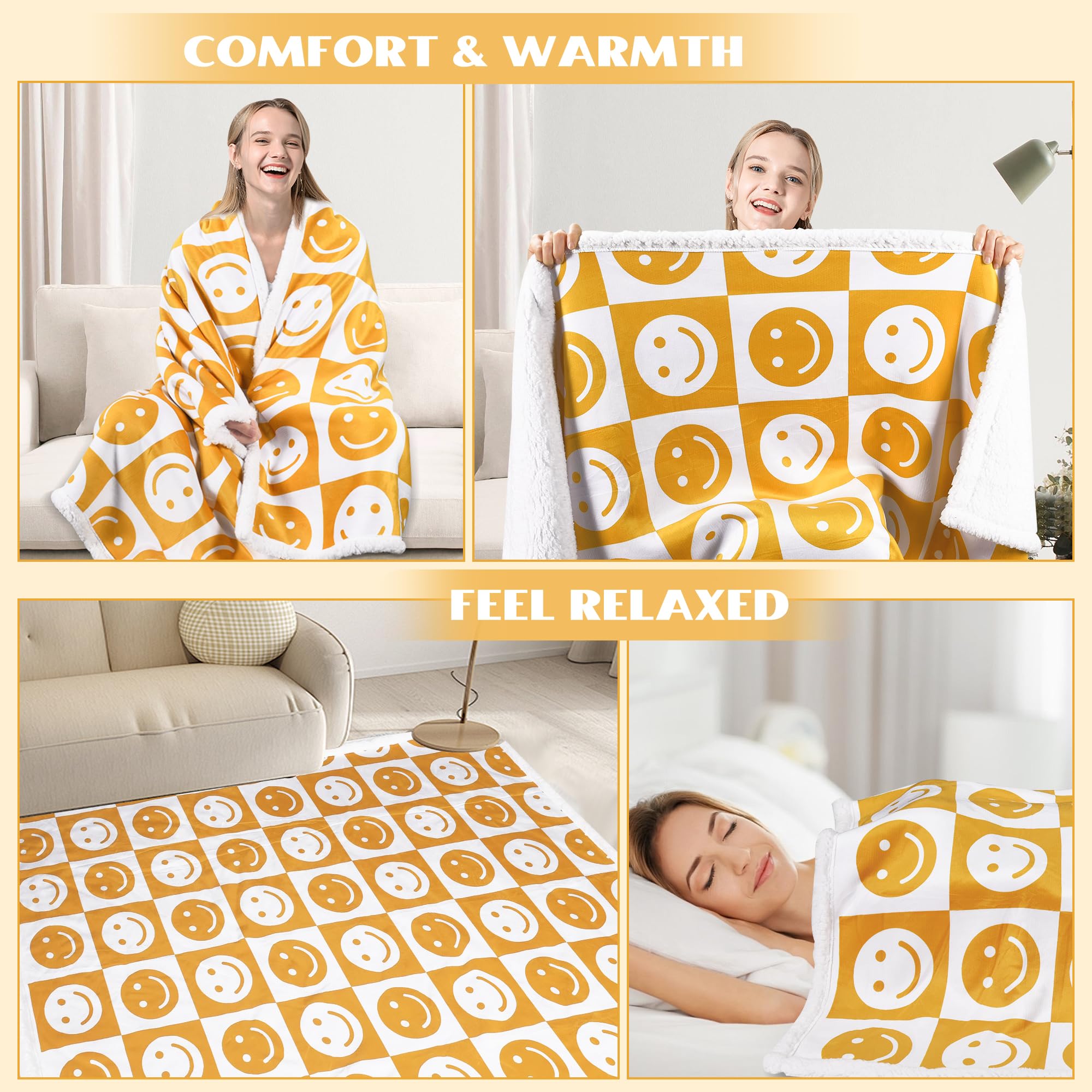 Amazon｜ApexStore LLC スマイリーフェイスブランケット｜ブランケット