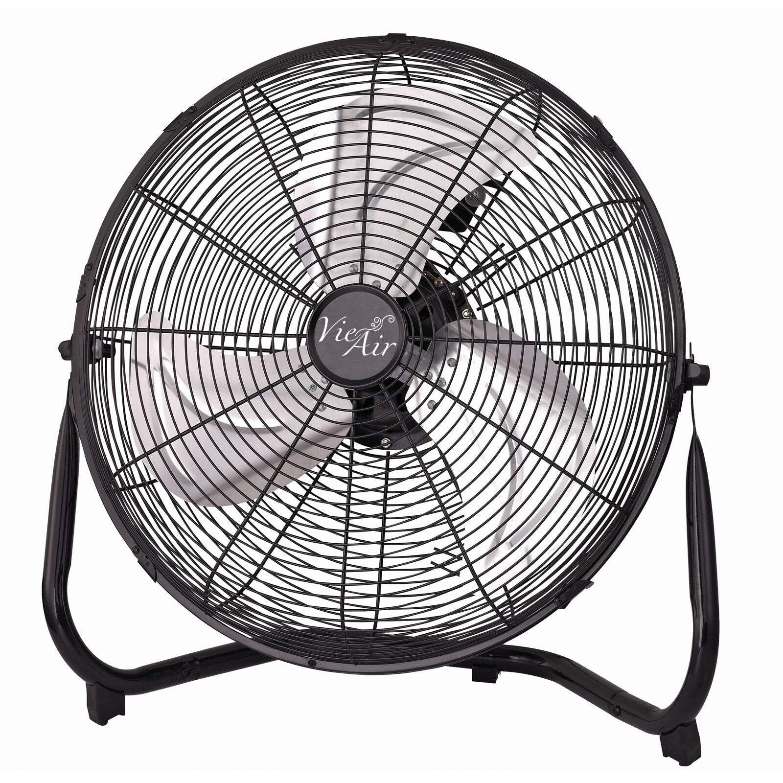 Proficare, Zwart RVS Retro Design Luchtventilator 50 cm PC-VL3067WM, 120W Stille ventilator, 3 snelheden, Verstelbare kantelhoek, Metalen rooster, Hoge stabiliteit