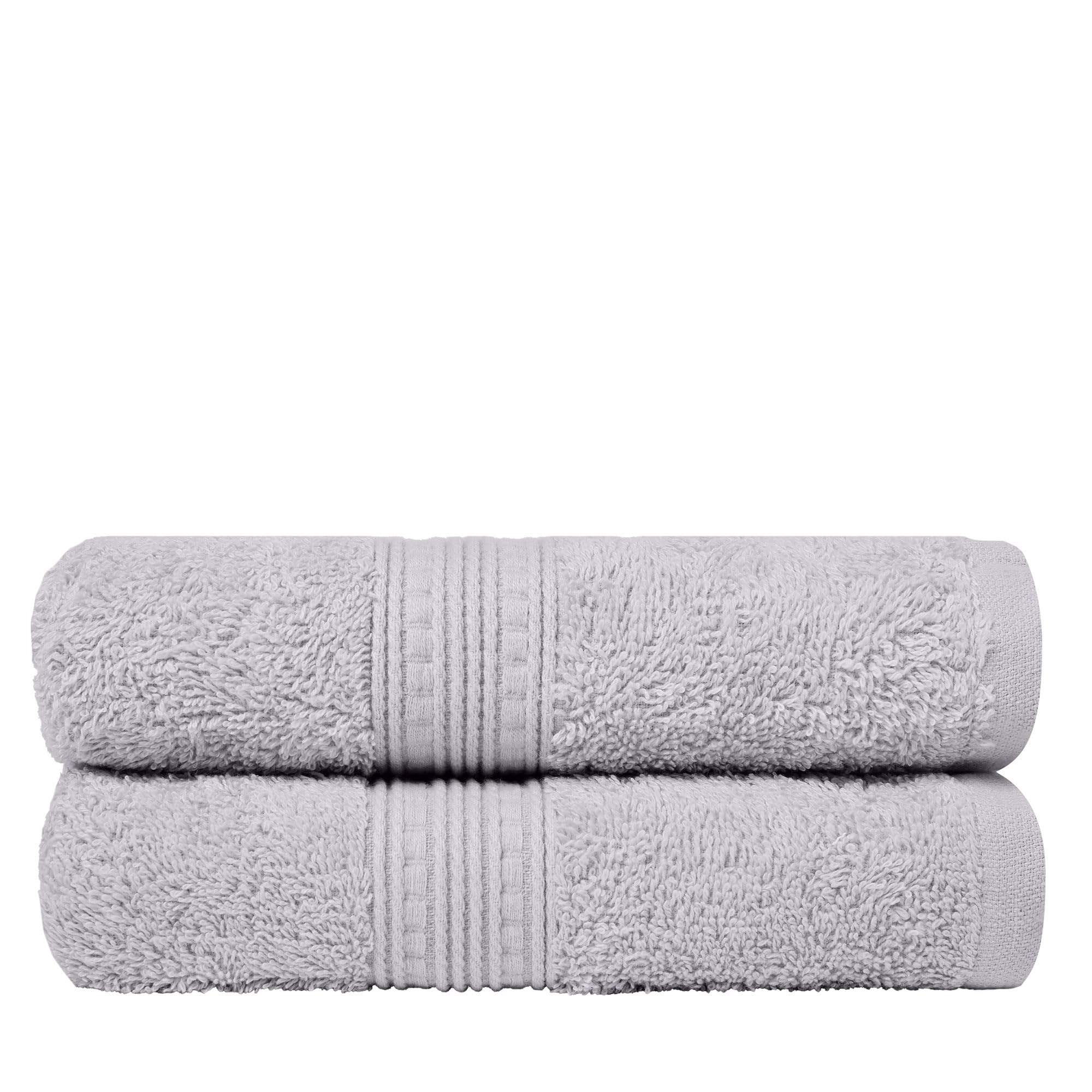 Charlotte Andersen Luxury Hand Towels 100% Cotton 500gsm – Ultra-Soft, Highly Absorbent, Fast-Drying, Premium Quality Towels for Bathroom 50cm x 85cm– Set of 2 (2, Grey)