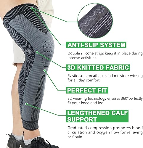 Miniatura 4 de beister Full Leg Sleeve, Knee Braces for Knee Pain Women & Men, Knee Compression Sleeves, Knee Support for Meniscus Tear, ACL, Arthritis, Joint Pain