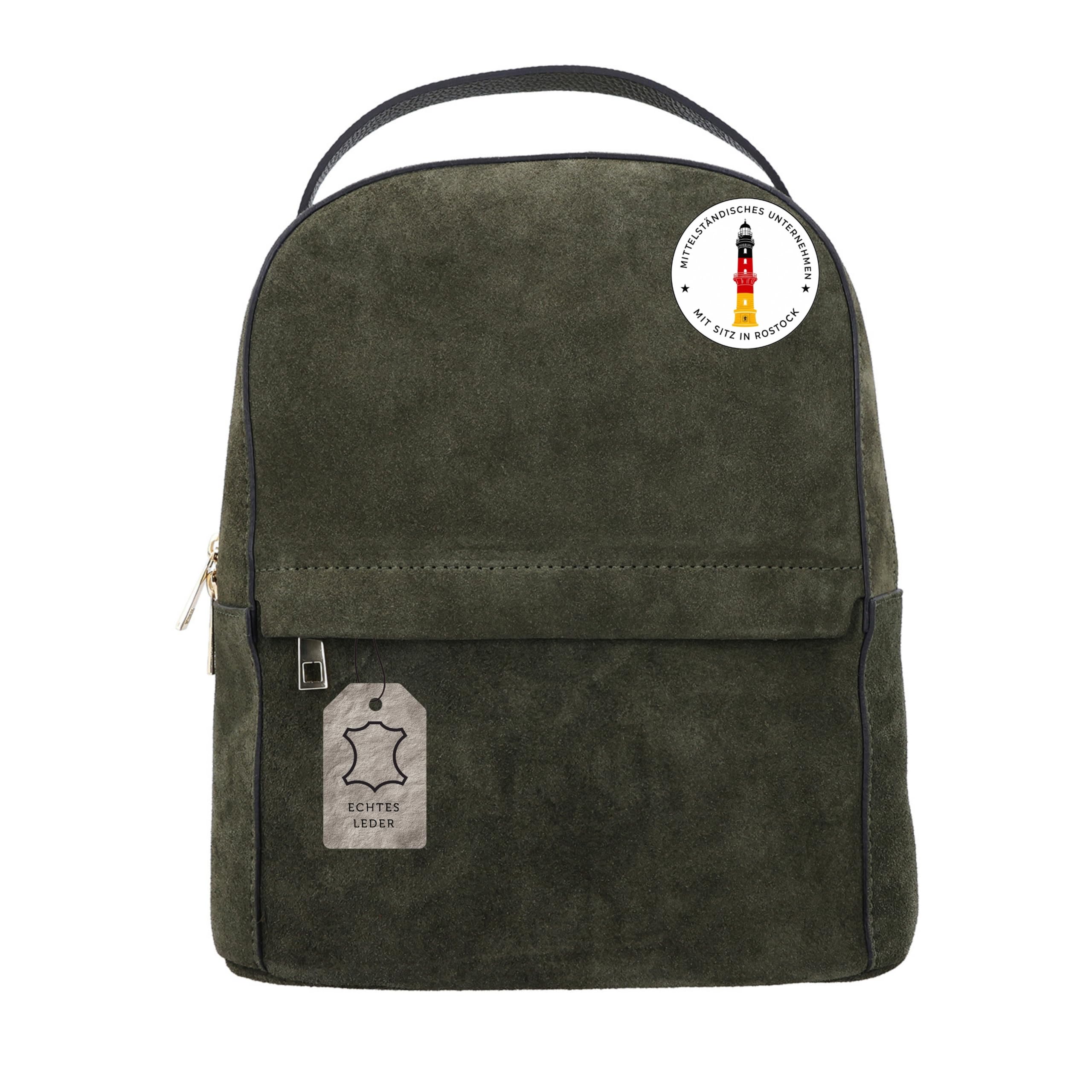 Gusti Leder Rucksack Malene, Grün, Damen, Leder, 14x29.5x30 cm