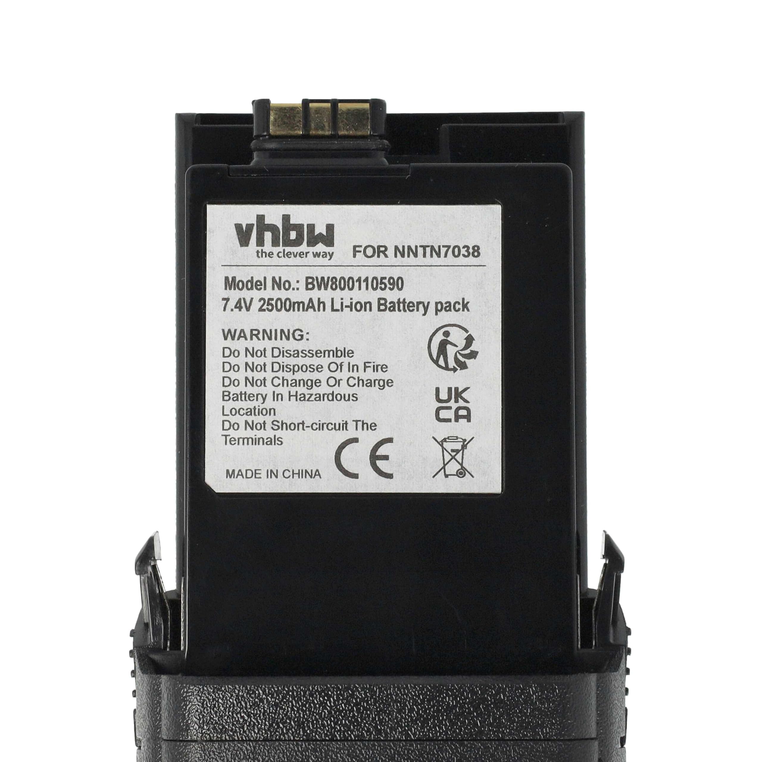 vhbw 2x batteria compatibile con Motorola APX7000XE P25, APX7000, APX8000, APX8000XE, APX7000XE radio (2500mAh, 7,4V, Li-Ion)