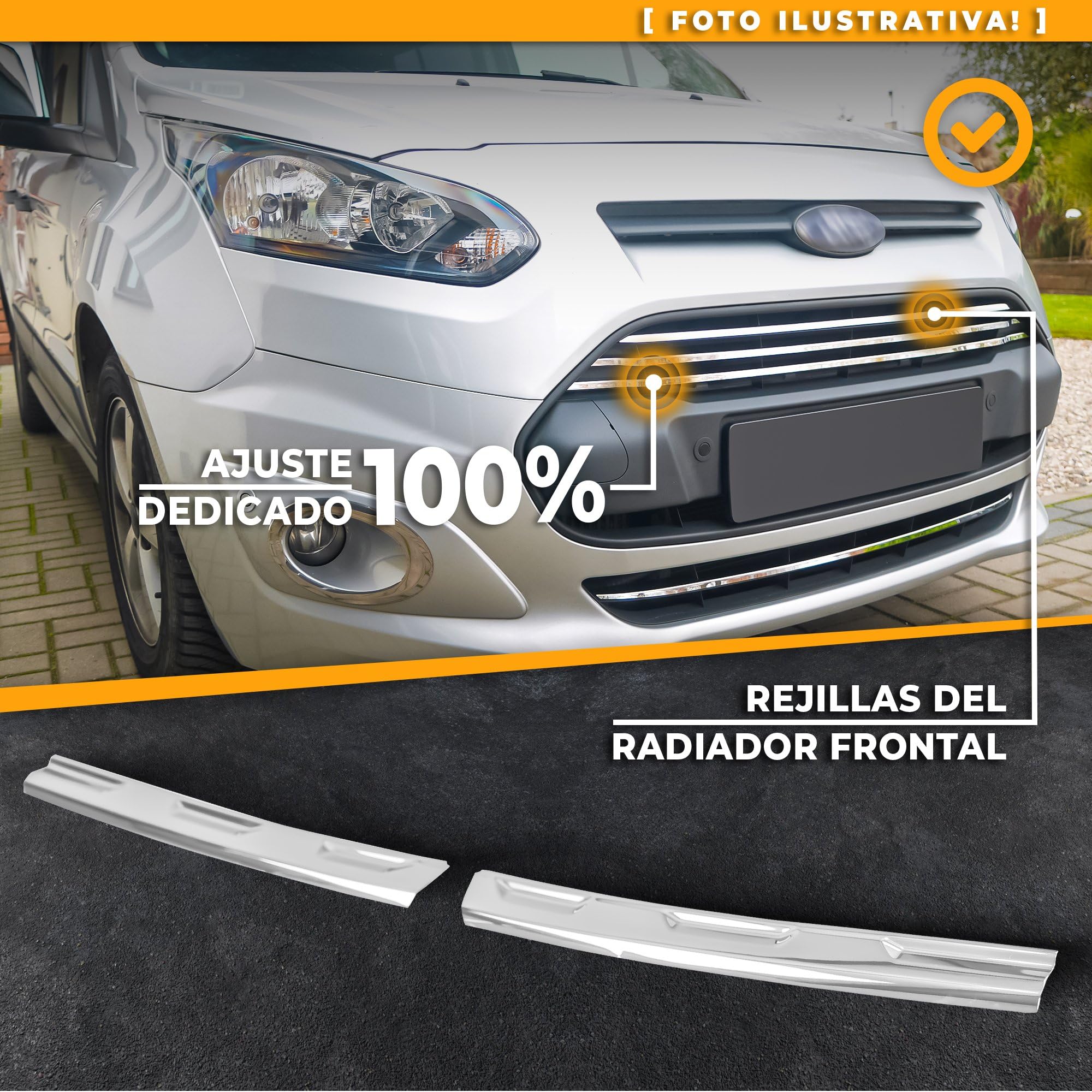 CHROMEMASTER | Compatible con VW Tiguan 2016-2020 | Molduras del Radiador Delantero; Rejillas para el Coche; Acero inoxidable Pulido | Nuevo, Atractivo Aspecto del Vehículo