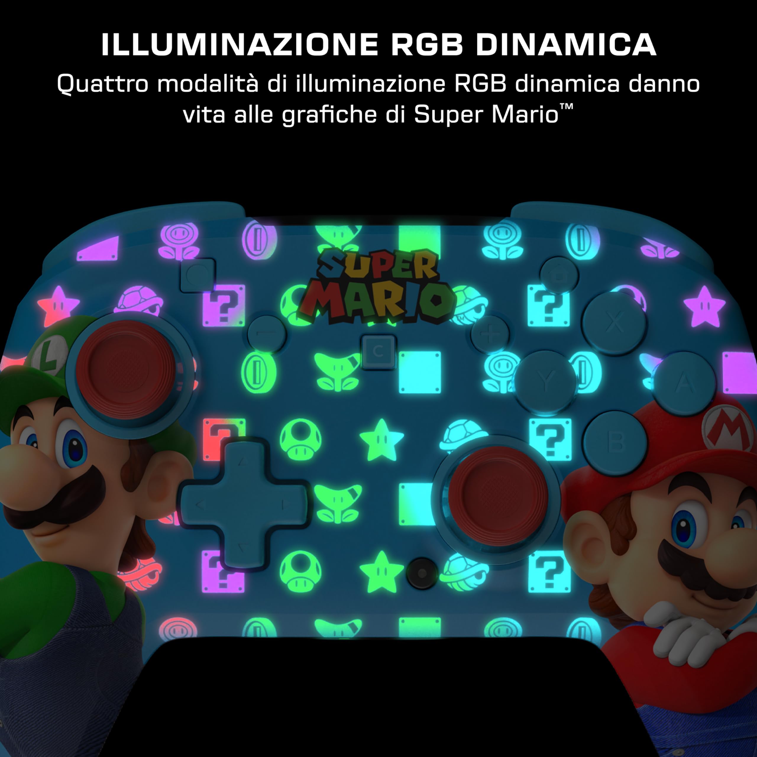 Turtle Beach Rematch Mario e Luigi Controller da gaming wireless per Nintendo Switch. Funziona anche con Nintendo Switch 2