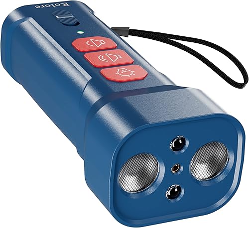 Miniatura 1 de Rolore Dispositivos de control de ladridos para perros - Dispositivo antiladridos de doble sensor con luz LED 3 modos de disuasión ultrasónico para