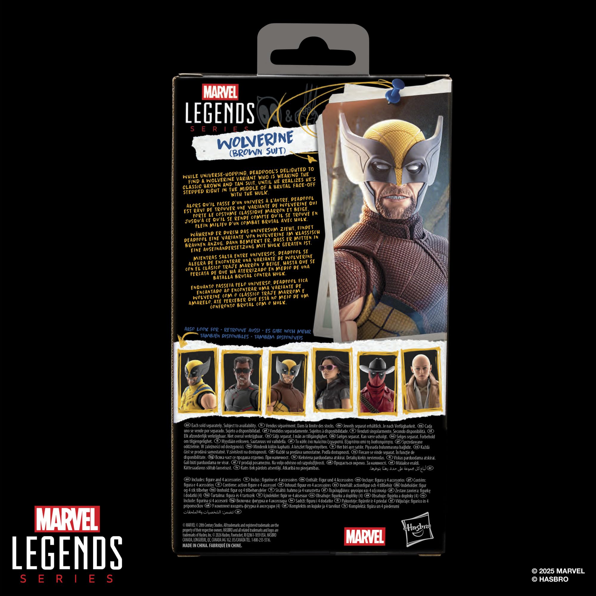 Wolverine (w brązowym kombinezonie) z serii Marvel Legends, kolekcjonerska figurka w skali 15 cm na prezent z filmu Deadpool & Wolverine wytwórni Marvela