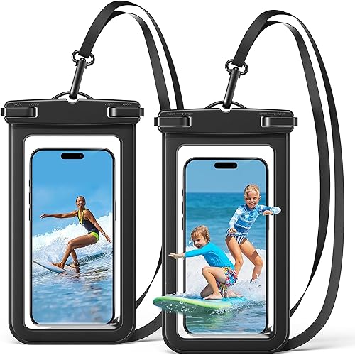 Funda impermeable para teléfono, funda universal compatible con iPhone 15 14 13 12 Pro Max Galaxy S23 S22 S21 Plus hasta 7.2 pulgadas, IPX8 Beach
