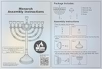 Vista 2 de Ner Mitzvah Menorá Tradicional de Bronce para Velas - Velas de Janucá - 9 pulgadas de alto