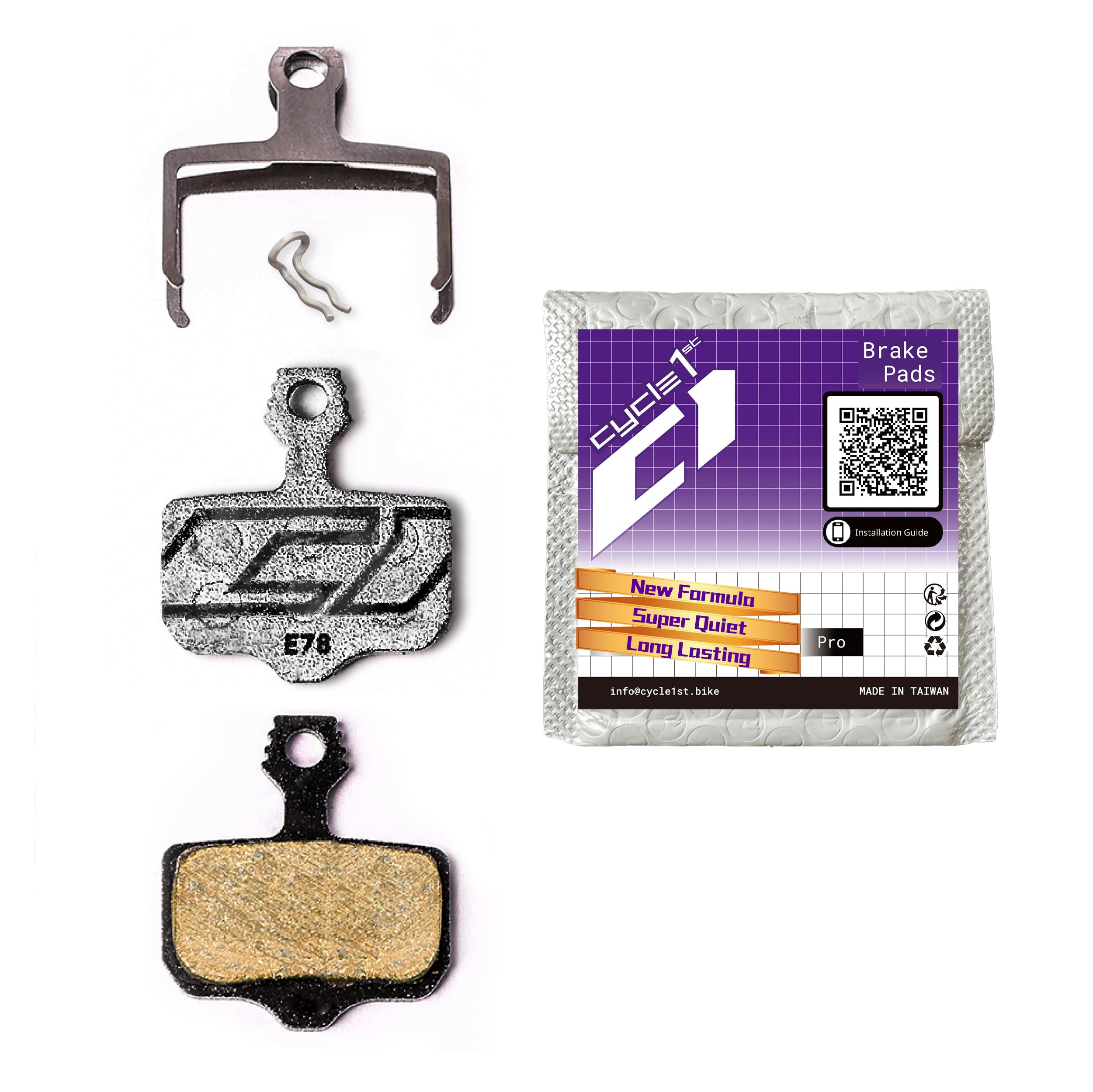 Cycle1st Bike Disc Brake Pads Compatible with SRAM 2-Piston Caliper: Level eTap AXS Red/Force/Rival AVID Elixir 9 7 5 3 1-for Road/Gravel Bike: E78 (Ceramic New Formula:1 Pair)
