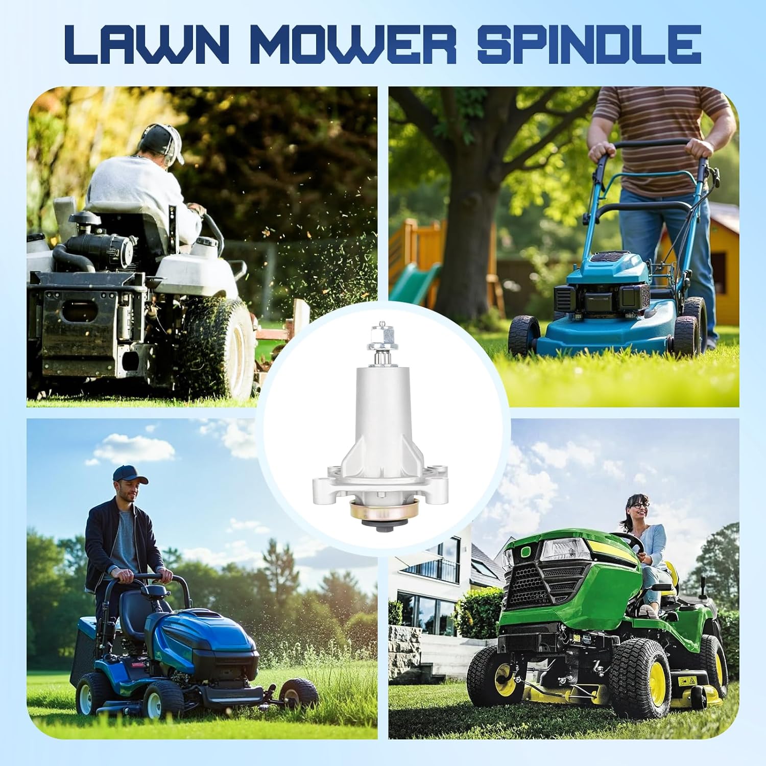 yth24v48 187292 192870 Lawn Mower 42" 46" 48" 54" Mower Deck Spindle Fit for Husqvarna z254 yth22v46 yth24v48 567253301 for Husqvarna Craftsman Ariens Poulan Pro (3 Pack)