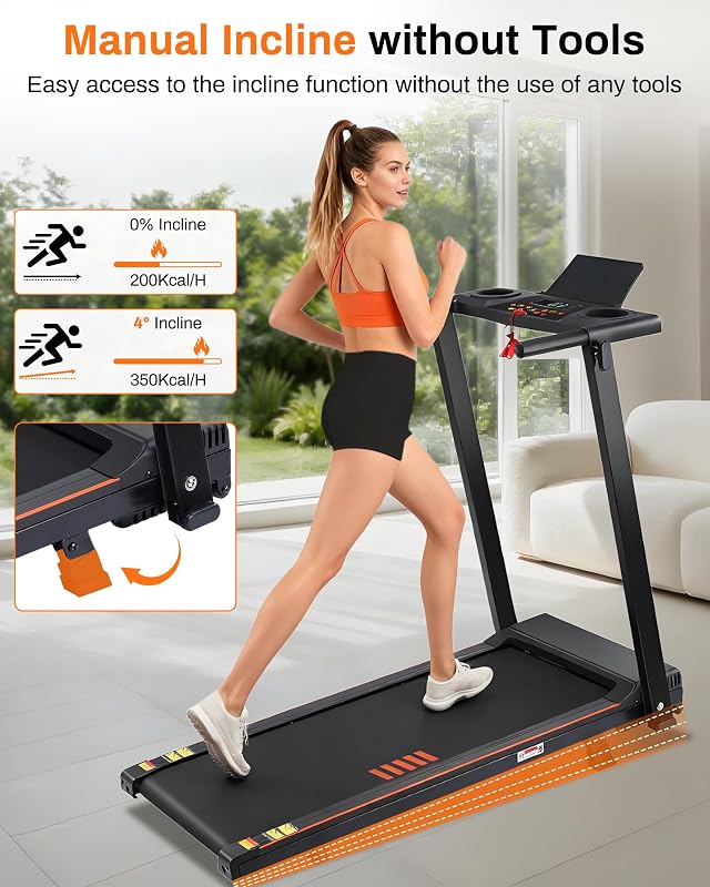 Treadmill for Home, 3.0 HP Walking Pad, 300 LBS Weight, 24 Programs image 6
