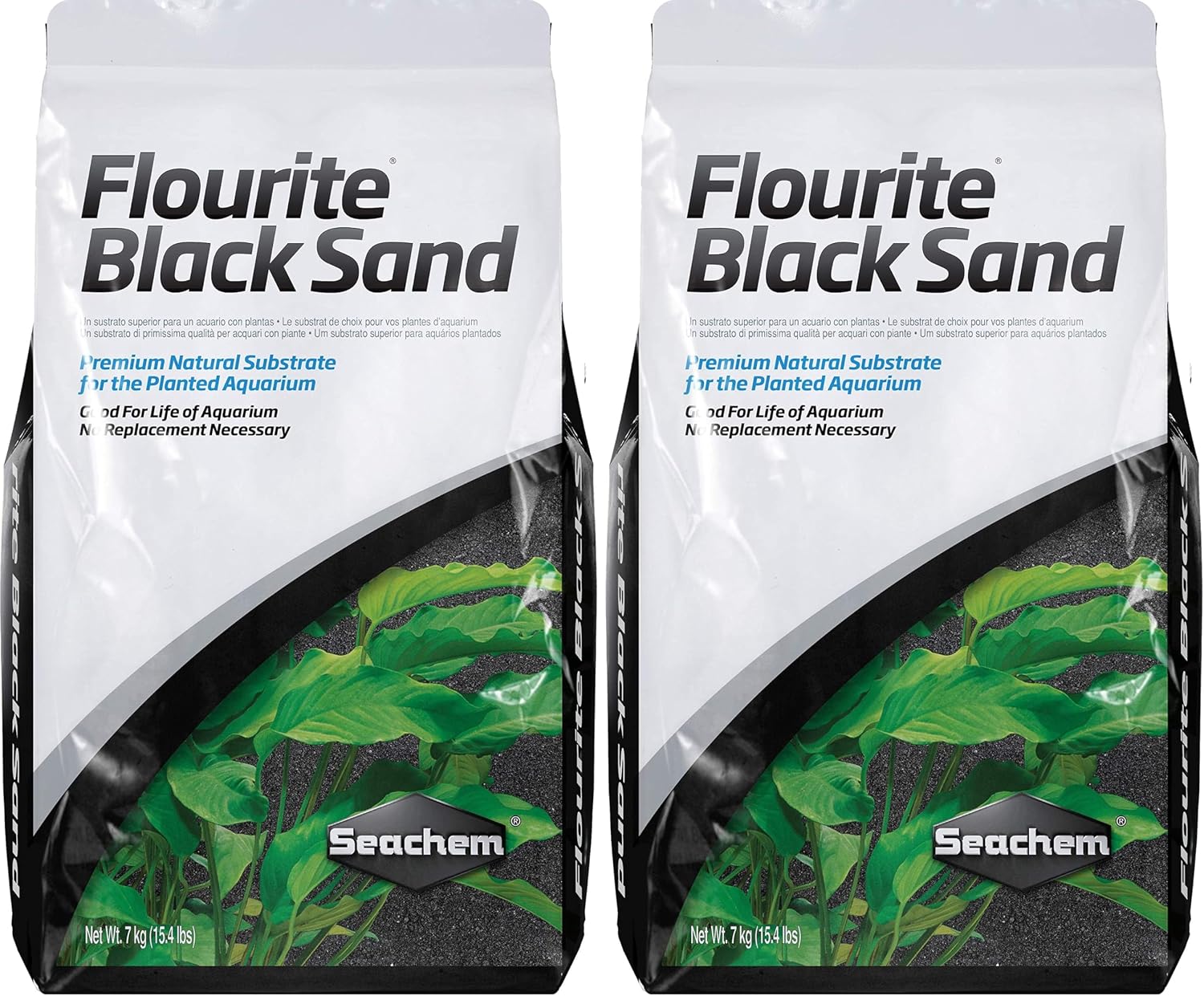Seachem Flourite Black Sand, 15.4 Pound (Pack of 1) & Flourite Black Clay Gravel - Stable Porous Natural Planted Aquarium Substrate 15.4 lbs