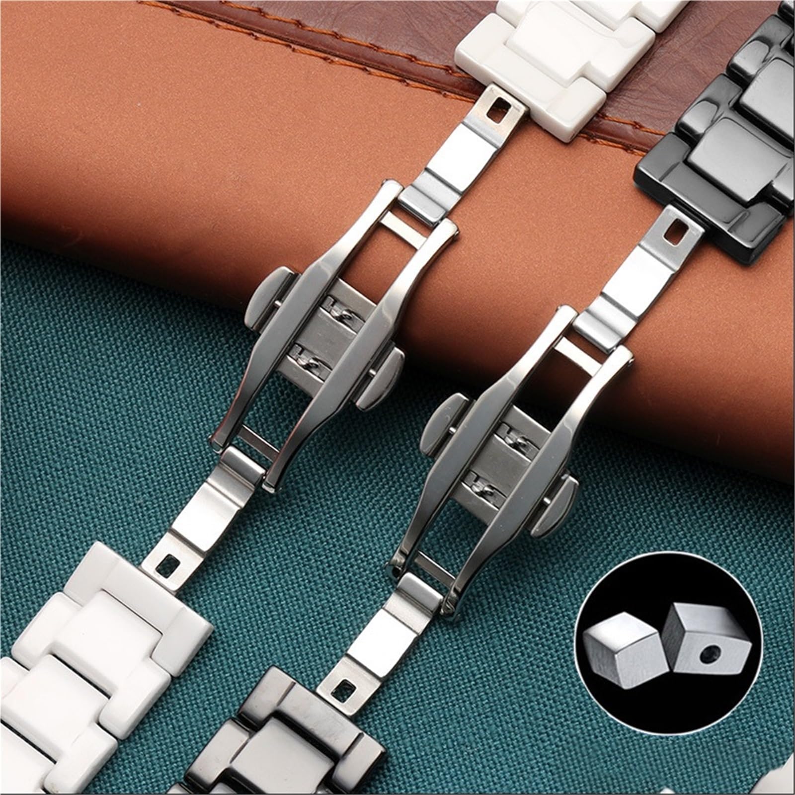 Correa de repuesto for reloj, pulsera de cerámica de acero inoxidable, correa pulida for mujeres y hombres