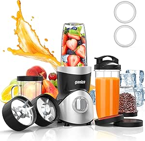 Ganiza 15-Piece Personal Smoothie Blender Set - 900W, 3 Cups (24oz & 17oz), Portable