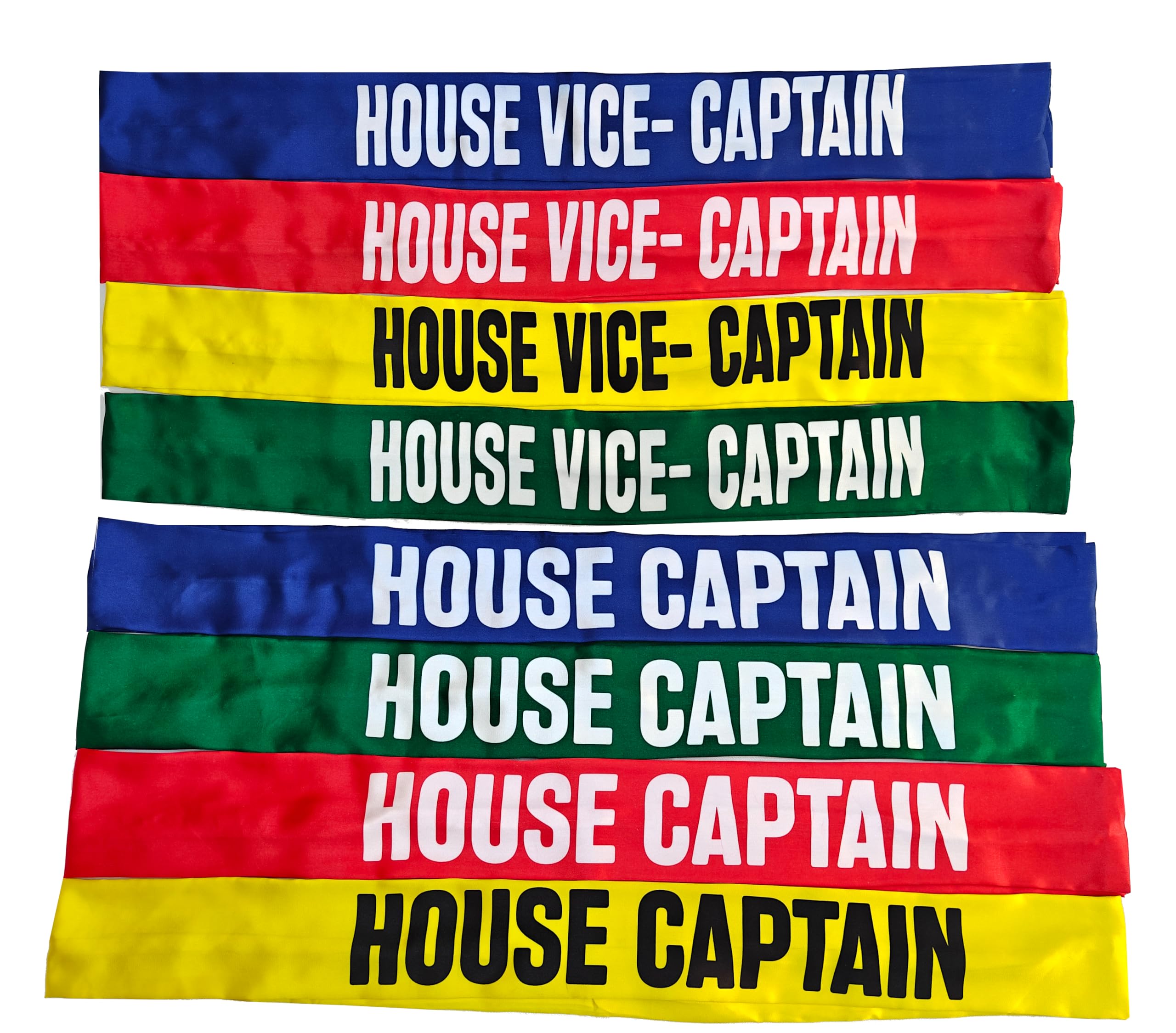 House Leadership Sash Set of 8 | Satin House Captain & Vice Captain Sashes | Red Blue Green Yellow | School House Bundle-image-14