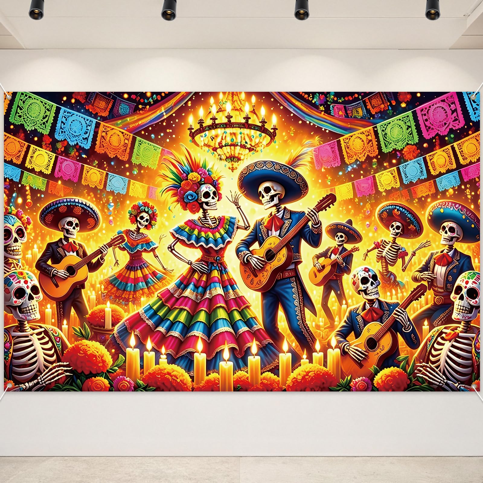 Day Of The Dead Decorations Banner 180 x 110cm Party Backdrop Halloween