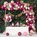SpecialYou.in Latex Happy Birthday Decoration Kit For Girls - 63 Pcs, Burgundy & Pink Balloons Decoration Kit, Birthday Balloon Decoration Set, Birthday Decor, Balloon Decoration Kit gallery image