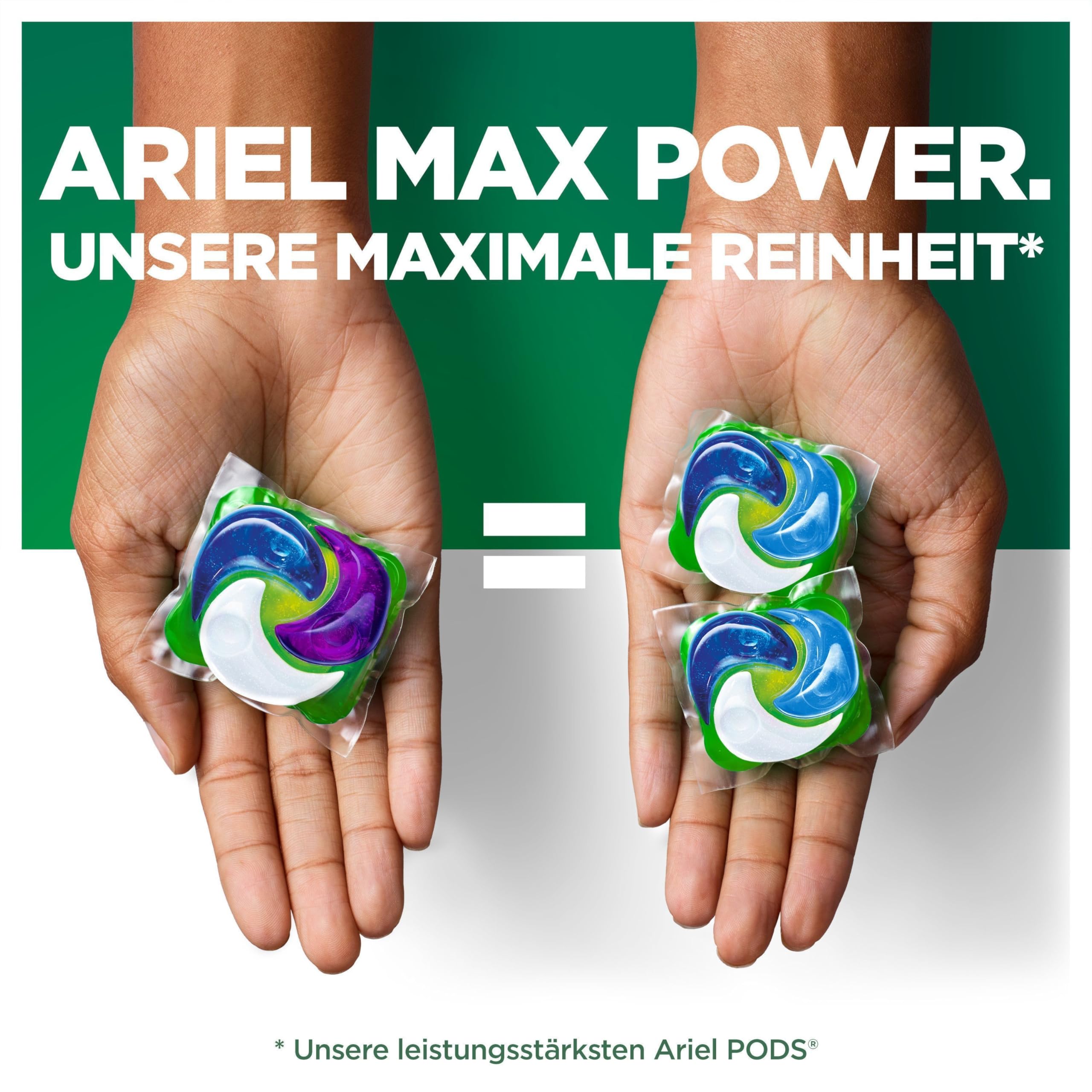 Ariel Max Power PODS, Flüssigwaschmittelkapseln 66 Wäschen, Color+, Mit 3 integrierten Waschzusätzen
