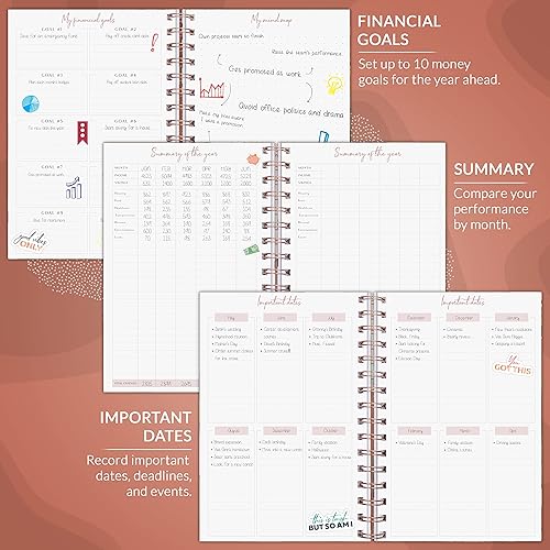 Miniatura 5 de PLANBERRY Planificador de presupuesto, organizador de finanzas mensual sin fecha, cuaderno de espiral financiero para presupuestos de dinero con