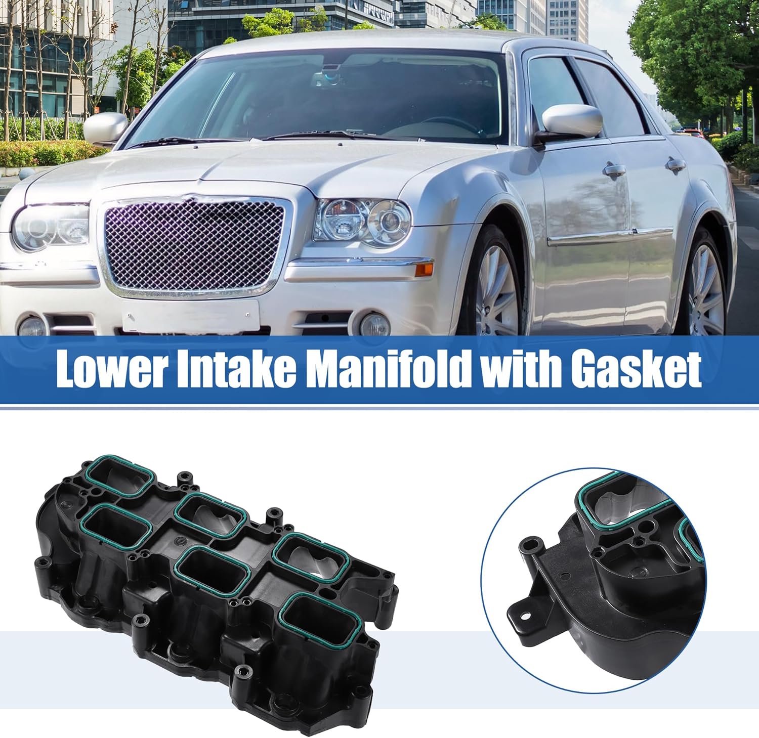 X AUTOHAUX 1 Set Lower Intake Manifold for Jeep for Dodge for RAM for Chrysler 11-18 Black