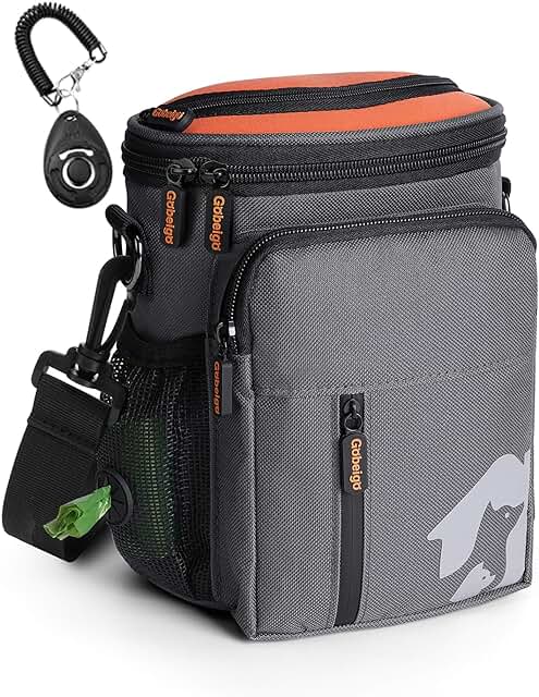Gobeigo Dog Treat Bag and Training Clicker, Treat Bag for Dogs, Treat Bag with Waste Bag Dispenser, Belt Bag for Dogs, Puppy Bag for Walking product image