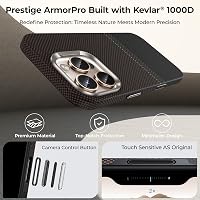 BENKS Prestige iPhone 16 Pro Tok Kamera Gombbal - MagSafe Kompatibilis Dupont Kevlar Aramid Szál TPU Mobiltelefon Védőtok 5
