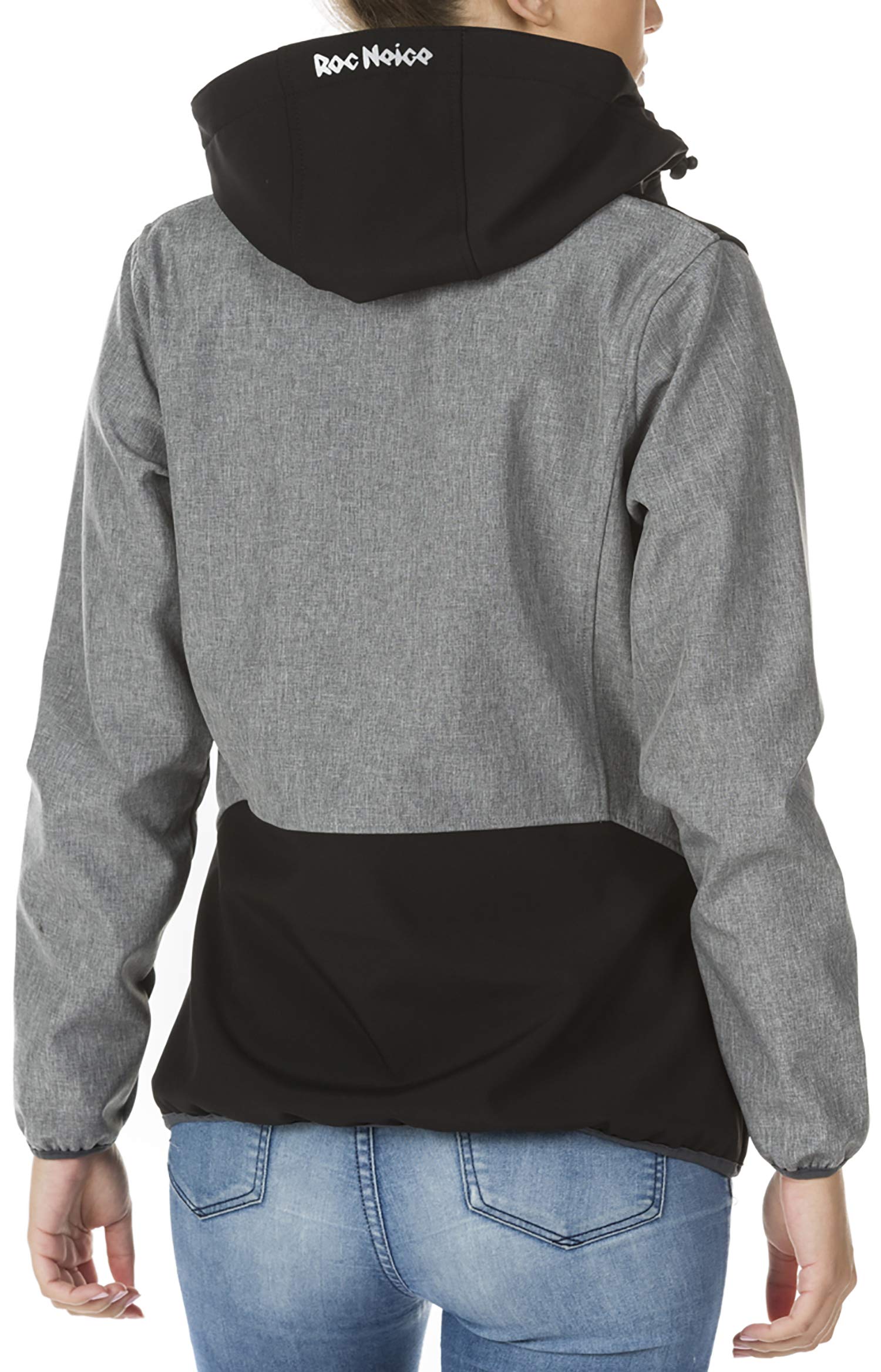 Roc Neige Chaqueta Softshell Mujer, combinada, Cremallera y Bolsillos Laterales, bies elástico y Capucha. Impermeable, Cortavientos, Alta Capacidad Termica. Mujer