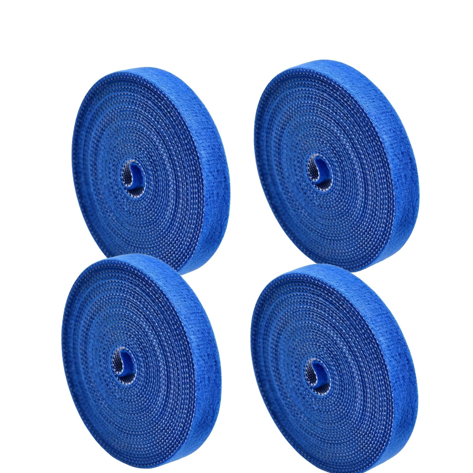 Cravatte da giardino riutilizzabili con gancio e anello, 4 pezzi, supporti blu regolabili per piante, per uso interno ed esterno (larghezza 14,5 mm x lunghezza 50 m)