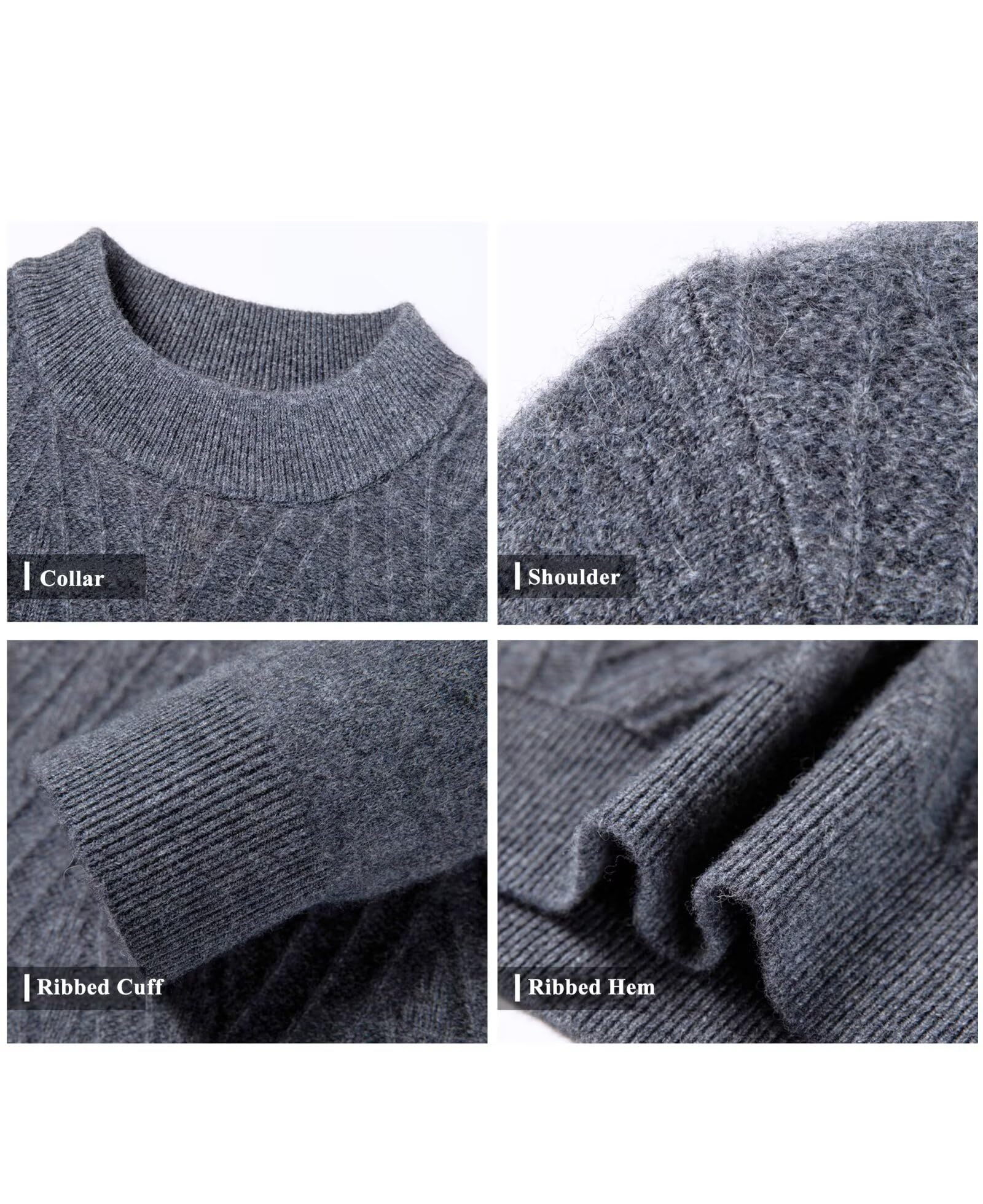 HNVAVQ Maglione 100% Cashmere Uomo Girocollo Maglia Invernale Calda Casual