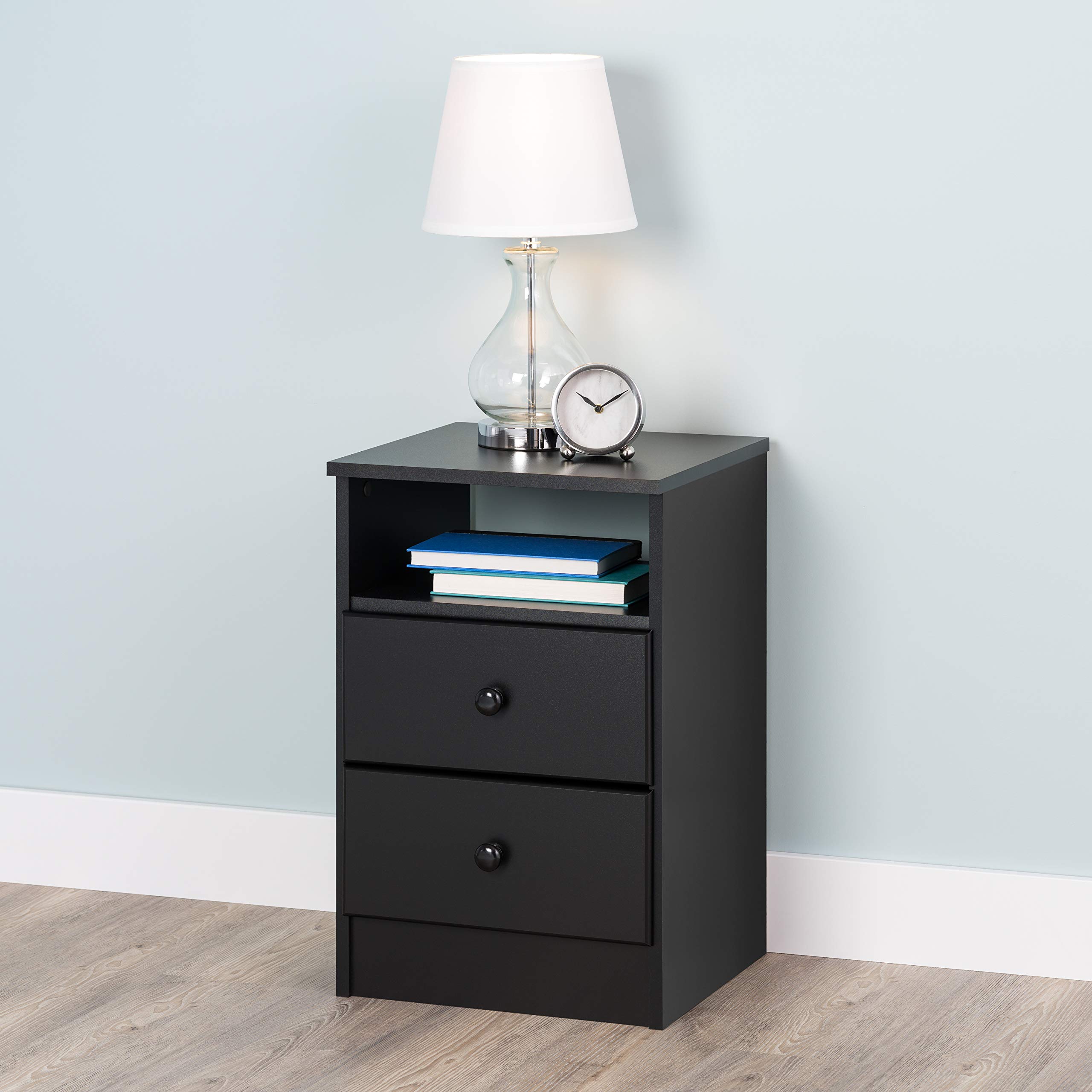 PrepacAstrid 2 Drawer Nightstand in Black
