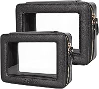 Vista 47 de Aveniee Bolsa organizadora de maquillaje transparente, bolsa de aseo de viaje, estuche cosmético para mujeres, bolsa portátil de maquillaje