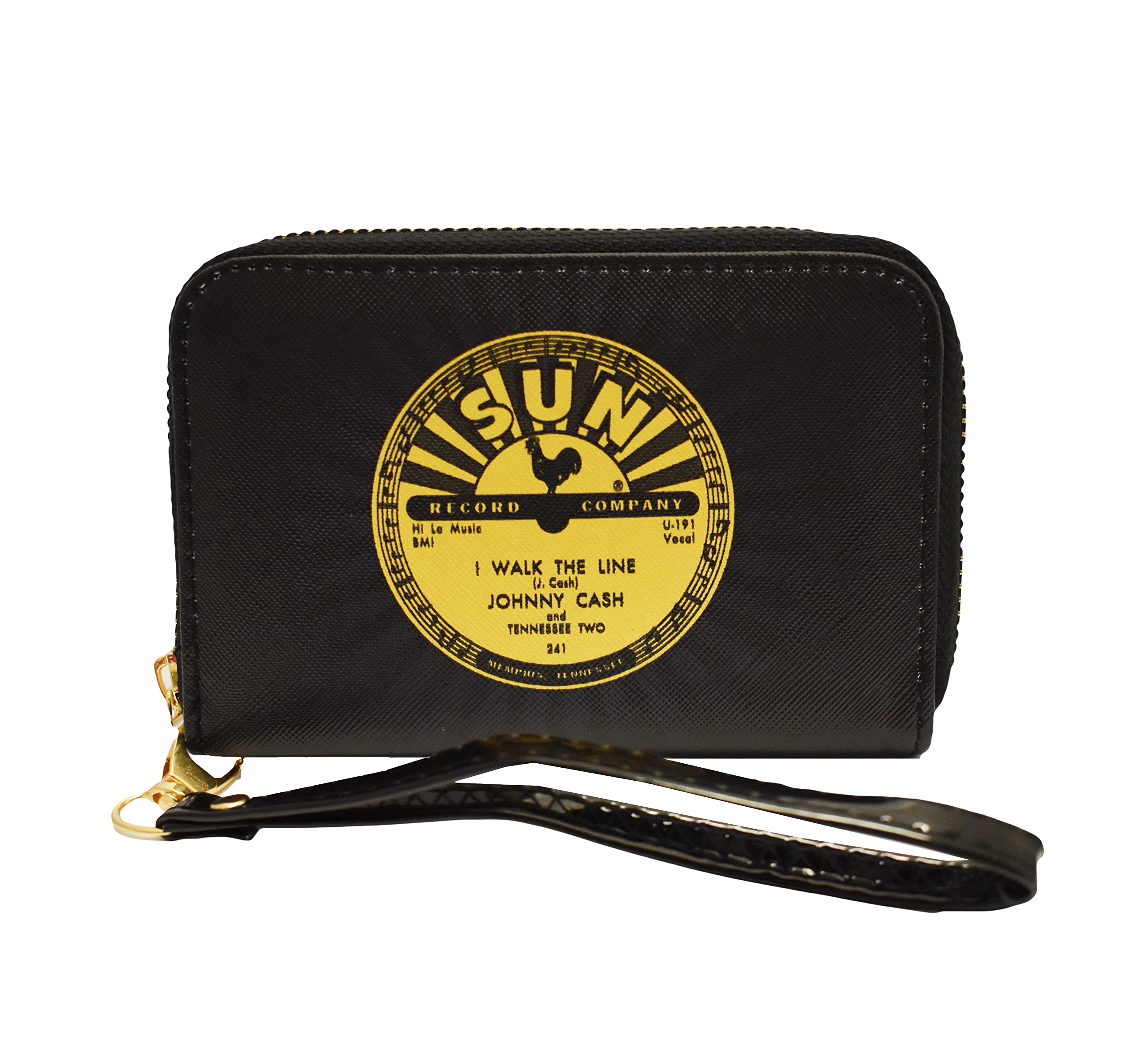 Midsouth ProductsSun Records Johnny Cash Card Holder Wallet, Walk The Line - Black