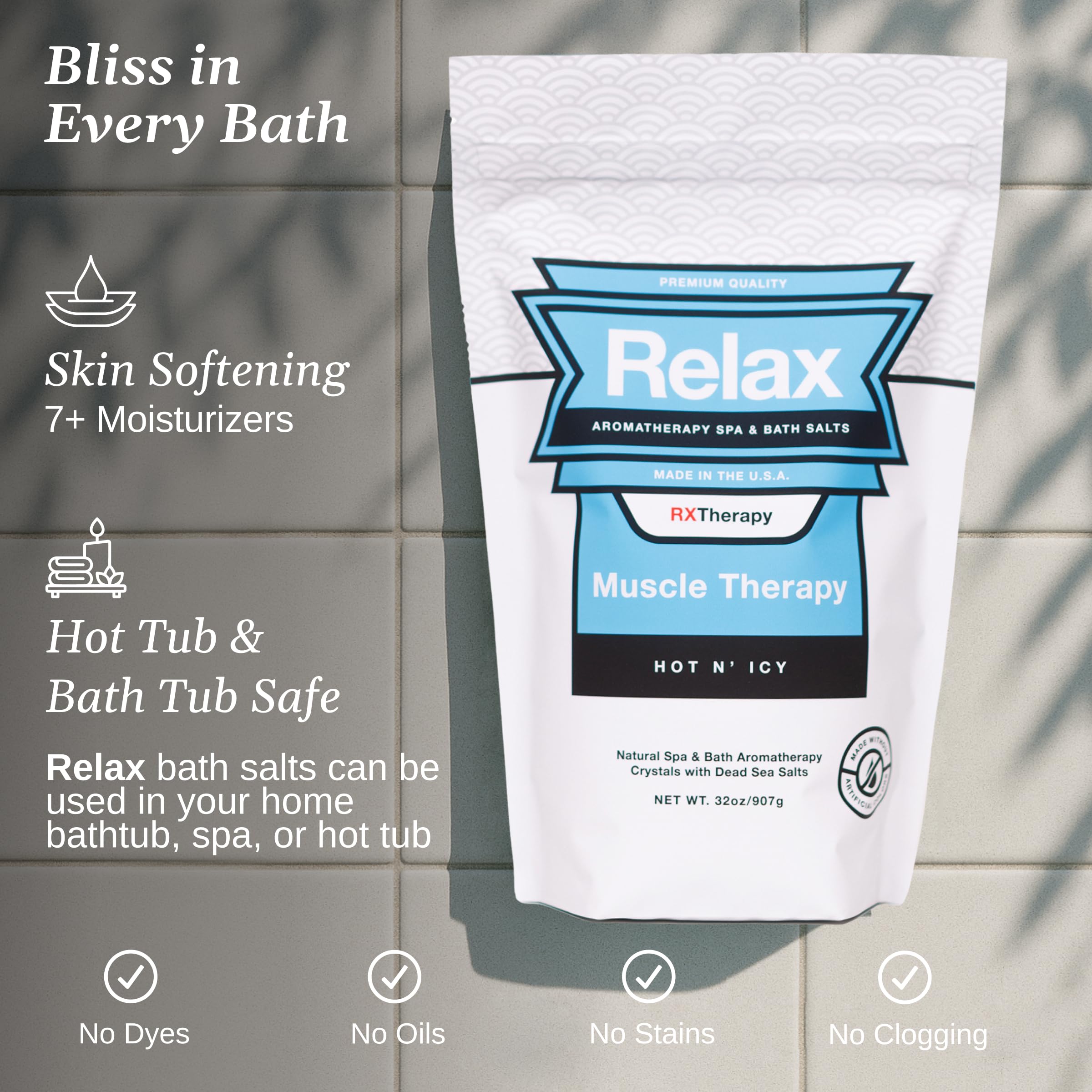 Relax Spa & Bath Sels de bain d'aromathérapie au sel d'Epsom, récupération musculaire, trempage musculaire douloureux, sel de la mer morte, aromathérapie, spa, jacuzzi, thérapie musculaire
