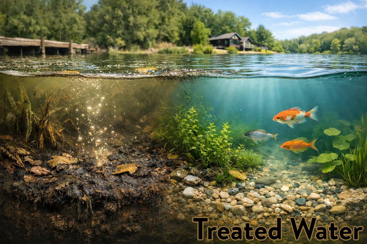 PONDSCAPE Lake Sludge Assault – Natural Sludge Remover and Muck Cleaner for Large Lakes, Koi and Fish Ponds, Fountains, Aquatic Plants, Outdoor Water Systems (5LB)