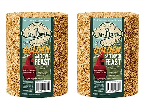 Miniatura 2 de Paquete de 6 cilindros grandes de semillas de aves silvestres Mr. Bird Golden Safflower Feast de 62 onzas