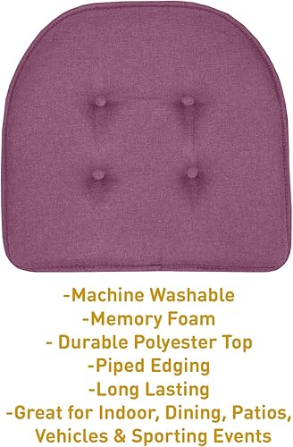 Miniatura 3 de Sweet Home Collection - Cojín de espuma viscoelástica para silla, con capitoné, parte trasera de goma antideslizante, en forma de U, 17 x