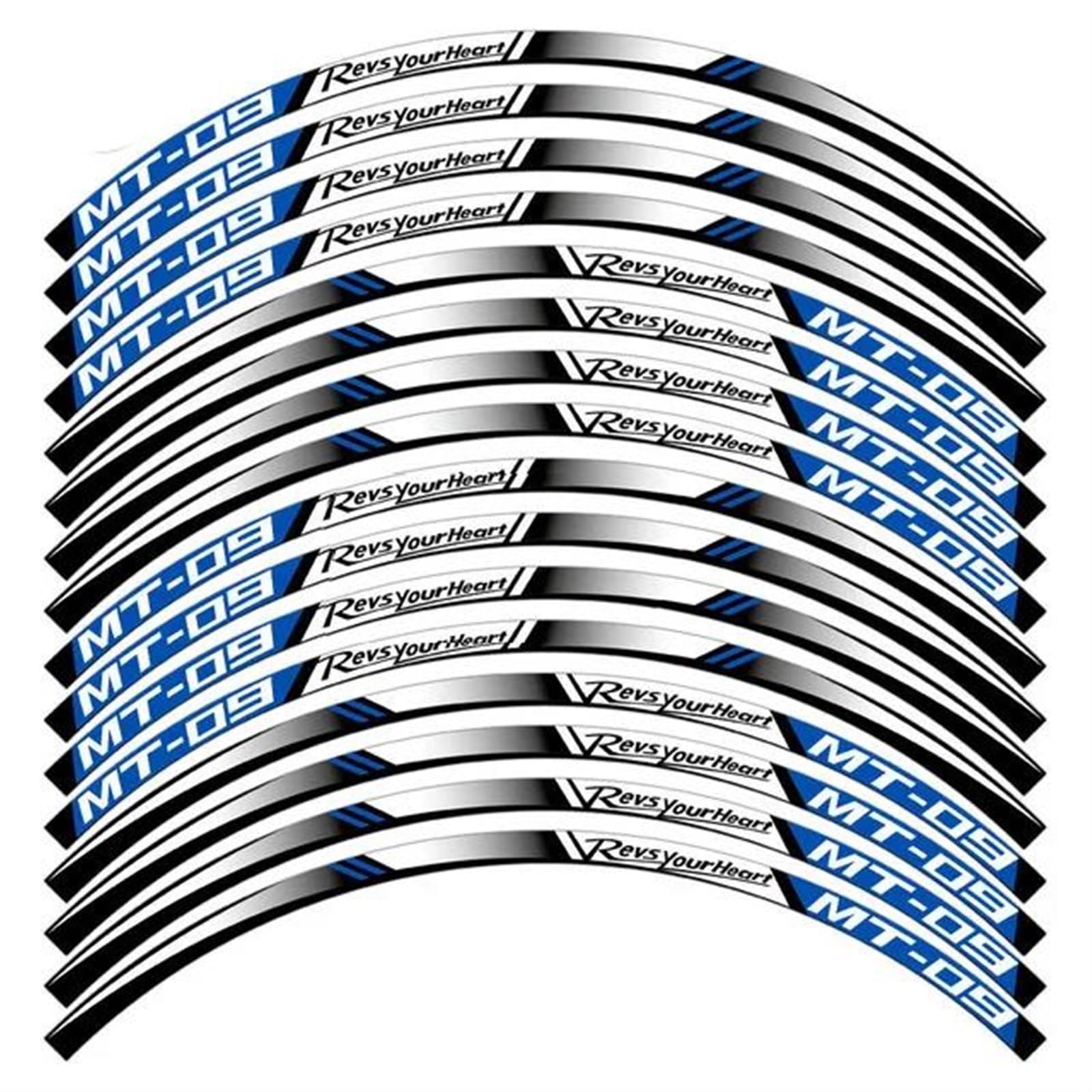 Stickers Motorcycle Wheel Sticker Racing Rim Stripe Decal Decoration for Yamaha MT-09 MT09 MT 09 Mt09(Style 3)