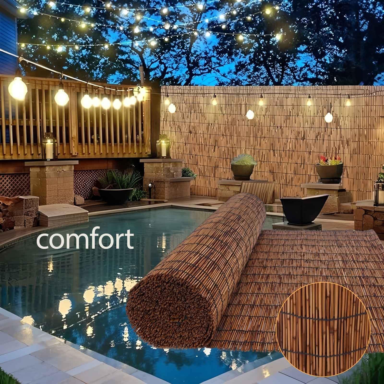 Amazon.de: Bambus-Sichtschutz Schilfrohrmatte 60cm 90cm 110cm 120cm 140cm  150cm 160cm Hoch Balkonverkleidung Natrlich Dekorative Zune Balkon  Galerie Restaurant Hotel Terrasse
