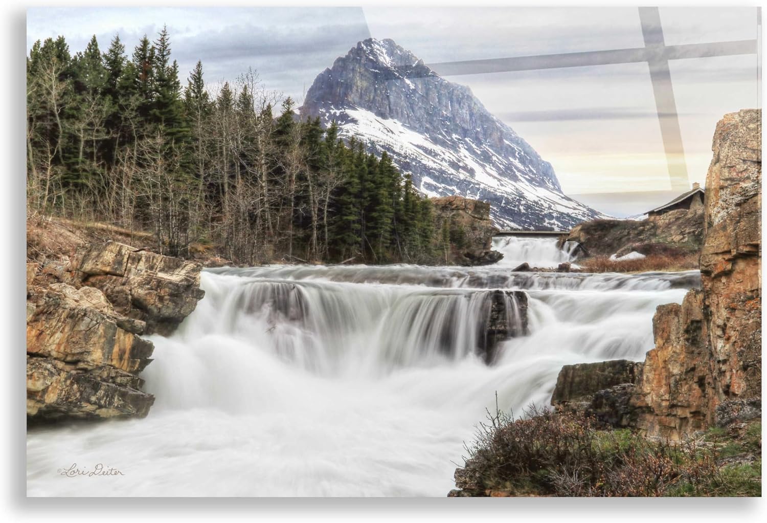 Epic Art 'Swiftcurrent Falls' by Lori Deiter, Acrylic Glass Wall Art, 16"x12"