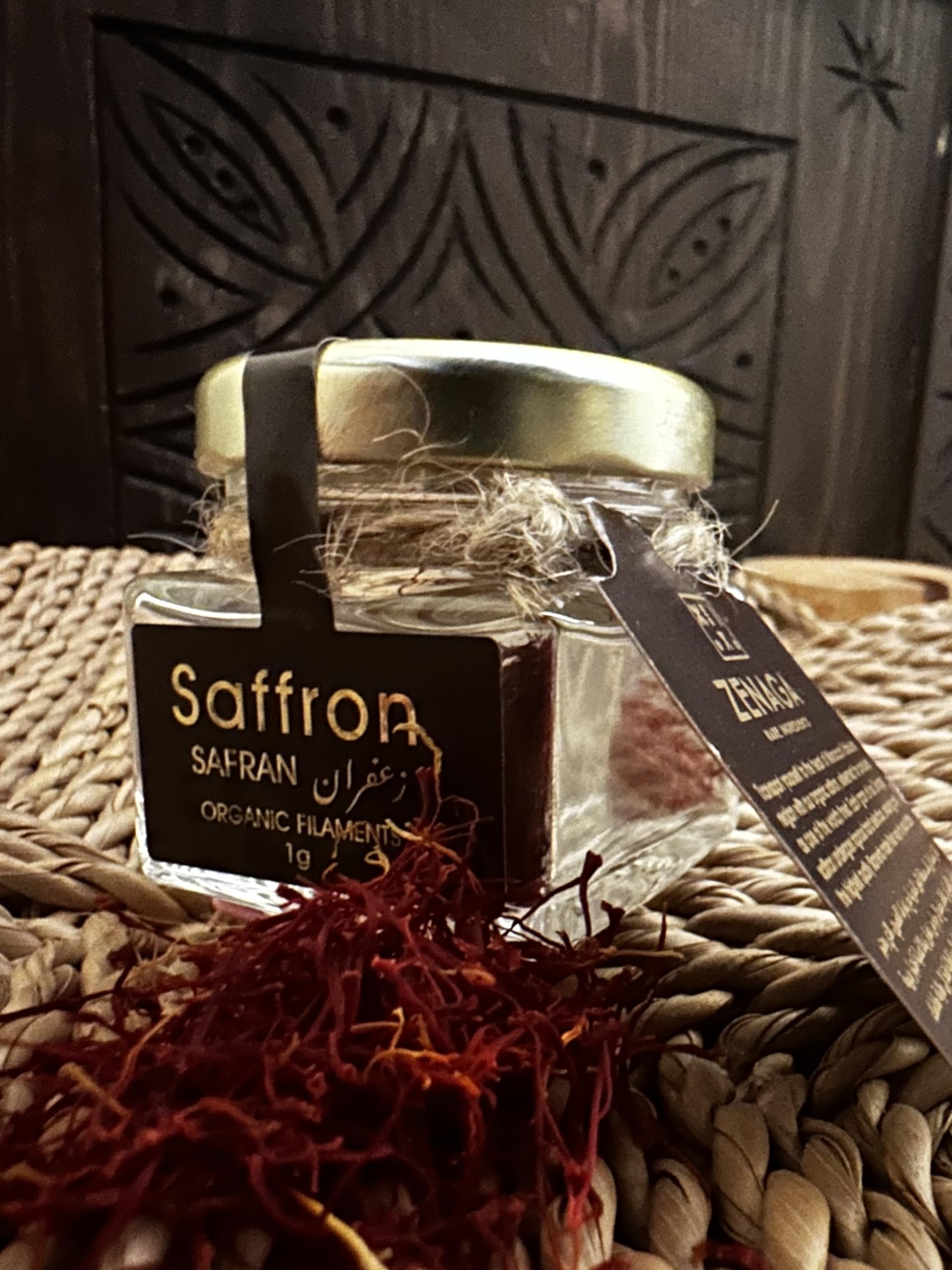 Safran en Pistils Bio et Ethique Sud Marocain - 1g de filaments en pot en verre